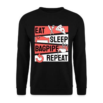 Bagpiper Bagpipes Bagpipe - Unisex Sweatshirt - black - Front - Alina (178cm) & Michal (187cm)
