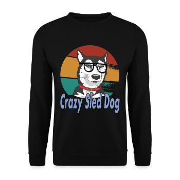 Sled dogs design Crazy Sled Dog - Unisex Sweatshirt - black - Front - Alina (178cm) & Michal (187cm)