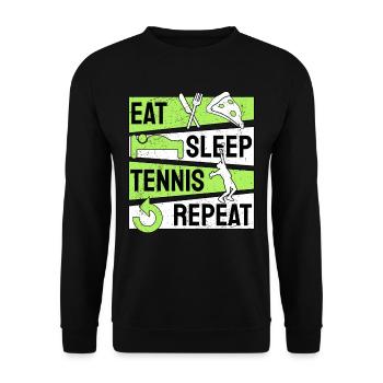 Eat Sleep Tennis Repeat Tennis Player - Unisex Sweatshirt - black - Front - Alina (178cm) & Michal (187cm)