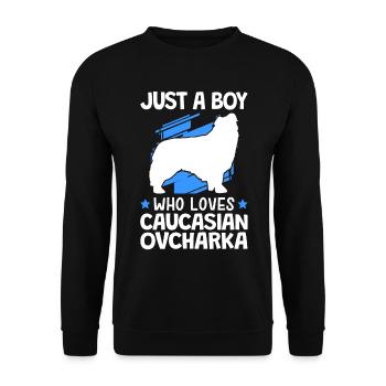 Boy of ovcharka loves Caucasian dog - Unisex Sweatshirt - black - Front - Alina (178cm) & Michal (187cm)