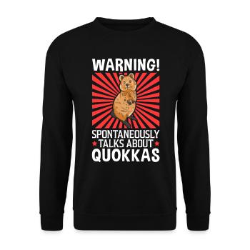 Redet über Quokka australisches Beuteltier - Unisex Pullover - Schwarz - Vorne - Alina (178cm) & Michal (187cm)