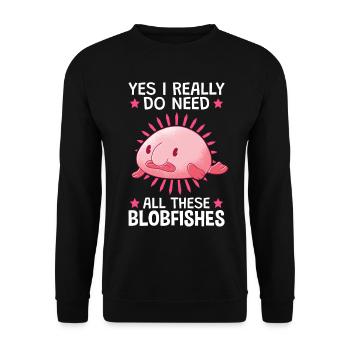I need all these blobfish fish memes - Unisex Sweatshirt - black - Front - Alina (178cm) & Michal (187cm)