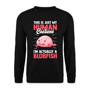 Blobfish just a costume of funny blobfish - Unisex Sweatshirt - black - Front - Alina (178cm) & Michal (187cm)
