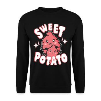 Funny Potatoes - Cool Sweet Potato Farmer Gifts - Unisex Pullover - Schwarz - Vorne - Alina (178cm) & Michal (187cm)