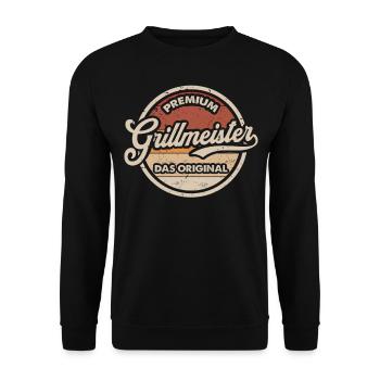 Griller Original BBQ Vintage Grillen - Unisex Pullover - Schwarz - Vorne - Alina (178cm) & Michal (187cm)