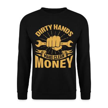 Garage Repair Mechanic Car - Dirty Hands Make Clea - Unisex Sweatshirt - black - Front - Alina (178cm) & Michal (187cm)