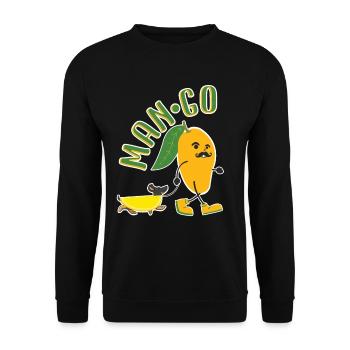 Funny Mango Dachshund - Cool Man Go Design - Unisex Sweatshirt - black - Front - Alina (178cm) & Michal (187cm)