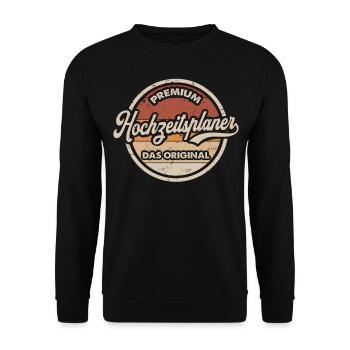 Hochzeitsplaner Original Hochzeit Planer - Unisex Pullover - Schwarz - Vorne - Alina (178cm) & Michal (187cm)