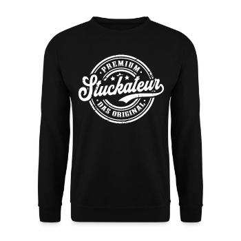 Stuckateur Original Stuckateurmeister - Unisex Pullover - Schwarz - Vorne - Alina (178cm) & Michal (187cm)