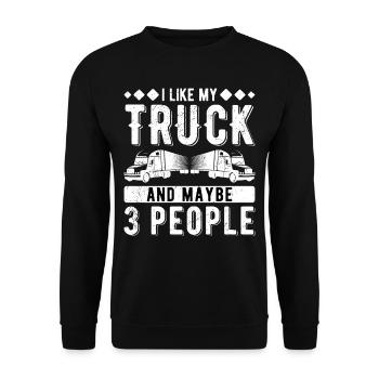 Truck Driver Truck Driver Professional Trucker - Unisex Sweatshirt - black - Front - Alina (178cm) & Michal (187cm)
