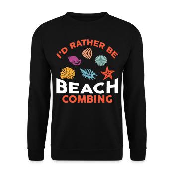 Dirt Fishing - Je préfère être Beachcombing - Sweat-shirt Unisexe - noir - Devant - Alina (178cm) & Michal (187cm)