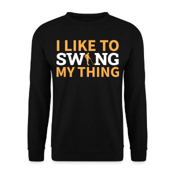 Dirt Fishing - I Like To Swing My Thing - Unisex Sweatshirt - black - Front - Alina (178cm) & Michal (187cm)
