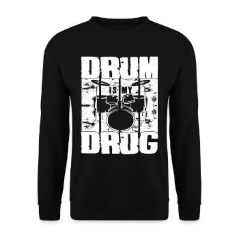 Drum Is My Drug Drum Set For Percussionists Gifts - Unisex Pullover - Schwarz - Vorne - Alina (178cm) & Michal (187cm)
