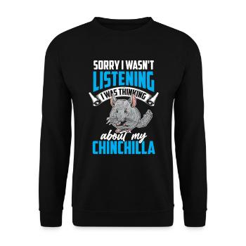 Chinchilla thought of woolly mouse - Unisex Sweatshirt - black - Front - Alina (178cm) & Michal (187cm)