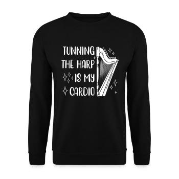 Harfenist Harfenistin Harfenspielerin Harfe - Unisex Pullover - Schwarz - Vorne - Alina (178cm) & Michal (187cm)