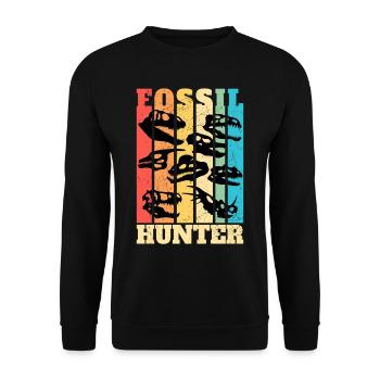 Fossil Hunter Paläontologie Paläontologe - Unisex Pullover - Schwarz - Vorne - Alina (178cm) & Michal (187cm)