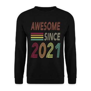 Awesome since 2021 - Unisex Sweatshirt - black - Front - Alina (178cm) & Michal (187cm)