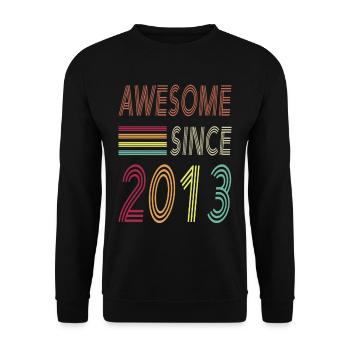 Awesome since 2013 - Unisex Pullover - Schwarz - Vorne - Alina (178cm) & Michal (187cm)