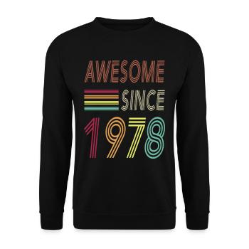 Awesome since 1978 - Unisex Pullover - Schwarz - Vorne - Alina (178cm) & Michal (187cm)
