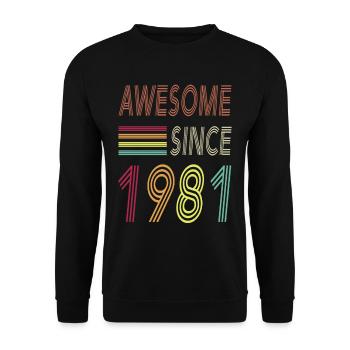 Awesome since 1981 - Unisex Pullover - Schwarz - Vorne - Alina (178cm) & Michal (187cm)