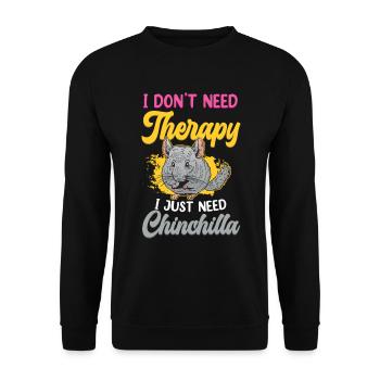 Chinchilla brauche keine Therapie Wollmaus - Unisex Pullover - Schwarz - Vorne - Alina (178cm) & Michal (187cm)