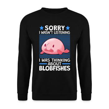 Thought of blobfish ugly fish memes - Unisex Sweatshirt - black - Front - Alina (178cm) & Michal (187cm)