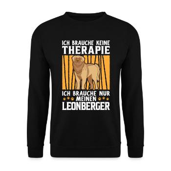 Leonberger keine Therapie deutscher Wachhund - Unisex Pullover - Schwarz - Vorne - Alina (178cm) & Michal (187cm)