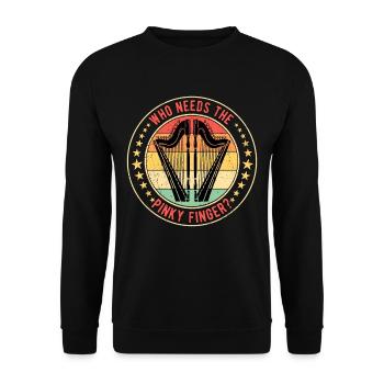 Harfenist Harfenistin Harfenspielerin Harfe - Unisex Pullover - Schwarz - Vorne - Alina (178cm) & Michal (187cm)