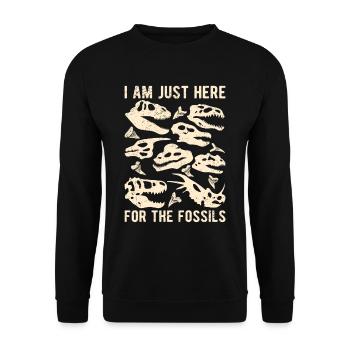 Paléontologie Paléontologue ici pour les fossiles - Sweat-shirt Unisexe - noir - Devant - Alina (178cm) & Michal (187cm)