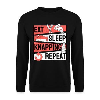 Mangez du sommeil Knapping Répéter les pointes de flèche - Sweat-shirt Unisexe - noir - Devant - Alina (178cm) & Michal (187cm)