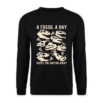Paléontologie Paléontologue Un fossile par jour - Sweat-shirt Unisexe - noir - Devant - Alina (178cm) & Michal (187cm)