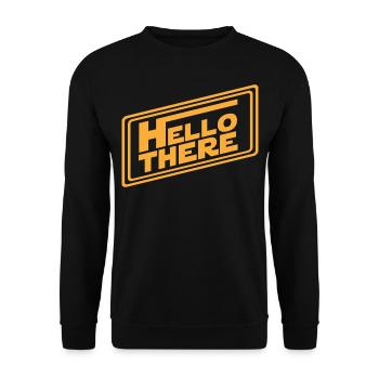 Hello There - Unisex Sweatshirt - black - Front - Alina (178cm) & Michal (187cm)