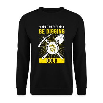 Goldgräber Goldsucher Goldschürfer Goldgraben - Unisex Pullover - Schwarz - Vorne - Alina (178cm) & Michal (187cm)