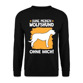Ohne meinen Irischer Wolfshund ohne mich - Unisex Pullover - Schwarz - Vorne - Alina (178cm) & Michal (187cm)