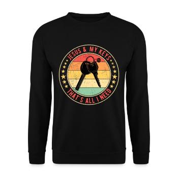 Inauguration Party HouseWarming Party Home Buyers - Unisex Sweatshirt - black - Front - Alina (178cm) & Michal (187cm)