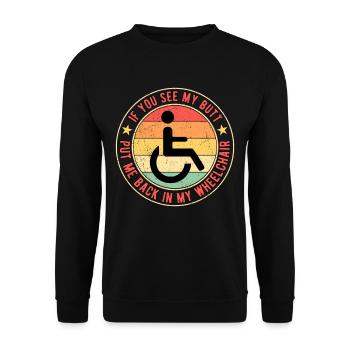 Wheelchair user Wheelchair user Walking disability - Unisex Sweatshirt - black - Front - Alina (178cm) & Michal (187cm)