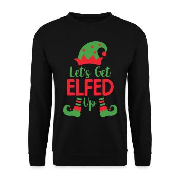 Noël moche - Let’s Get Elfed Up - Sweat-shirt Unisexe - noir - Devant - Alina (178cm) & Michal (187cm)