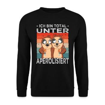 Bin total unteraperolisiert Faultiere - Cocktail - Unisex Pullover - Schwarz - Vorne - Alina (178cm) & Michal (187cm)