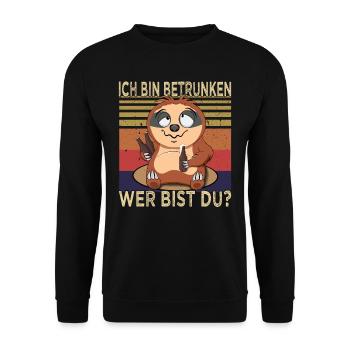 Biertrinker - Männerabend - Saufen - Unisex Pullover - Schwarz - Vorne - Alina (178cm) & Michal (187cm)