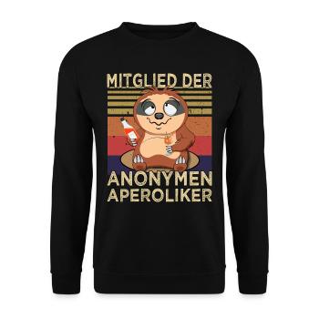 Mitglied der Anonymen Aperoliker - Cocktail - Unisex Pullover - Schwarz - Vorne - Alina (178cm) & Michal (187cm)