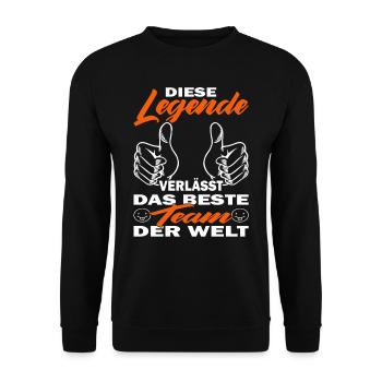 Zum Abschied Kollege - Jobwechsel - Unisex Pullover - Schwarz - Vorne - Alina (178cm) & Michal (187cm)