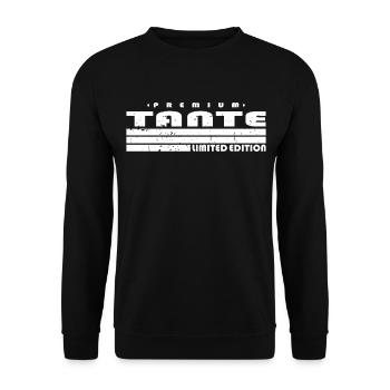Tante Limited Edition Lustiges Tanten - Unisex Pullover - Schwarz - Vorne - Alina (178cm) & Michal (187cm)