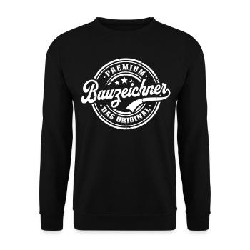 Bauzeichner Original Lustiges Bauzeichner - Unisex Pullover - Schwarz - Vorne - Alina (178cm) & Michal (187cm)