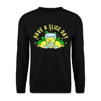 Lemonade seller Have a slice day - Unisex Sweatshirt - black - Front - Alina (178cm) & Michal (187cm)