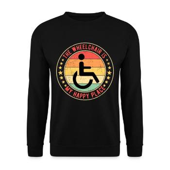 Wheelchair user Wheelchair user Walking disability - Unisex Sweatshirt - black - Front - Alina (178cm) & Michal (187cm)
