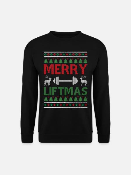 Ugly Christmas - Merry Liftmas - Unisex Pullover - Schwarz