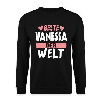 Beste Vanessa der Welt - Unisex Pullover - Schwarz - Vorne - Alina (178cm) & Michal (187cm)