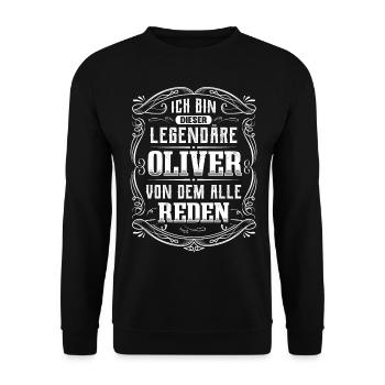 Ich bin dieser legendäre Oliver - Unisex Pullover - Schwarz - Vorne - Alina (178cm) & Michal (187cm)