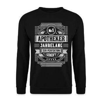 Apotheker Perfektion Apothekerin Lustiges - Unisex Pullover - Schwarz - Vorne - Alina (178cm) & Michal (187cm)