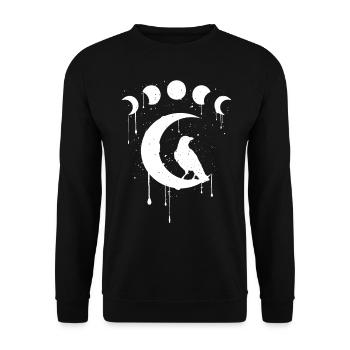 Occult Mondphase Gothic Grunge Okkult Aesthetic - Unisex Pullover - Schwarz - Vorne - Alina (178cm) & Michal (187cm)